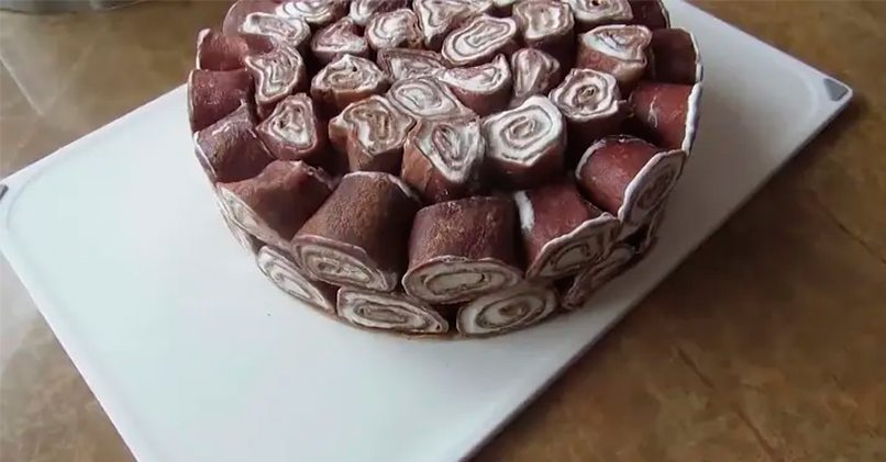 Блинный торт Пломбир в шоколаде