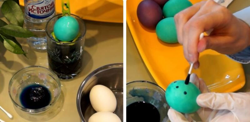 как красиво покрасить яйца