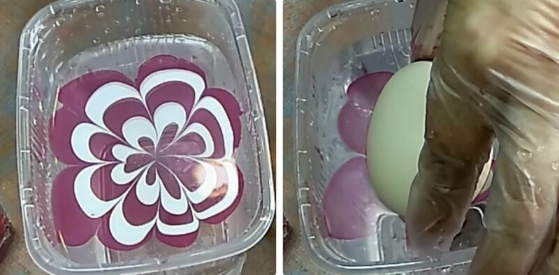 как покрасить яйца лаком