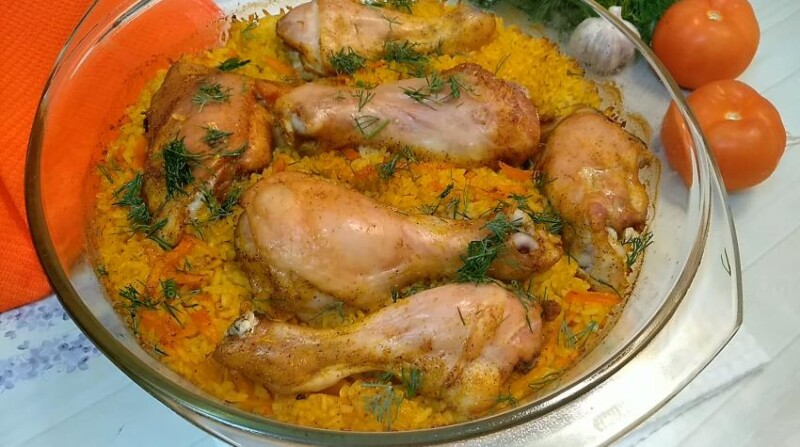 Куриные голени с рисом в духовке — самый вкусный рецепт запекания куриных ножек