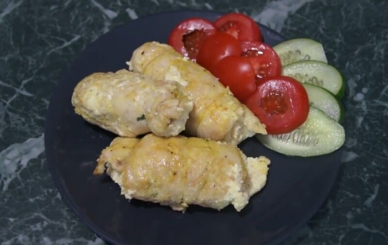 Пошаговый рецепт куриных рулетов с творожным сыром и зеленью